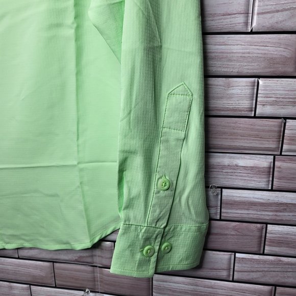 Outdoor by Hilton New Men's Size Small Button Shirt Green Long Sleeve Comfy Top - Picture 6 of 13